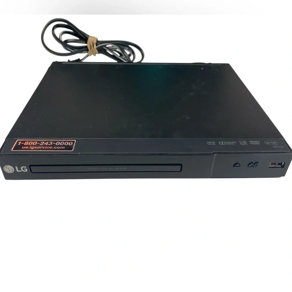 LG DVD/CD Player Model No. DP-132- powers on-ejects-no remote-hdmi cable